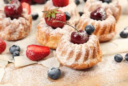 bakery pastries with fresh fruit